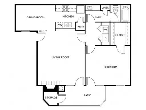 Bellevue at Clear Creek Houston Apartments Floor Plan 1