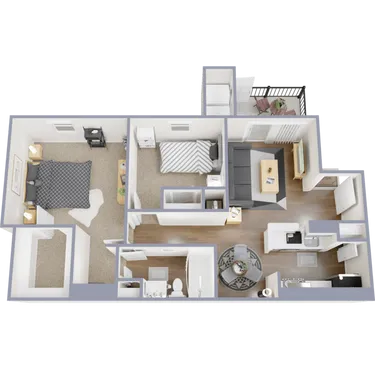 Bridges of Cypress Creek Houston Apartment Floor Plan 4