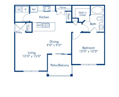 Camden Cypress Creek Houston Apartment Floor Plan 1