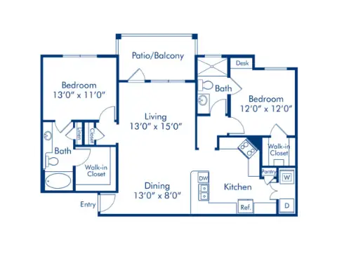 Camden Cypress Creek Houston Apartment Floor Plan 13