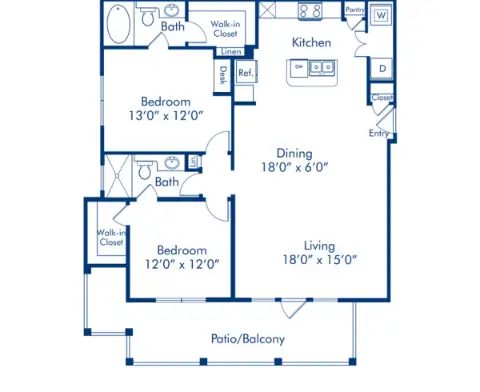 Camden Cypress Creek Houston Apartment Floor Plan 14