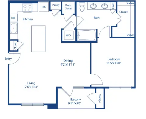 Camden Cypress Creek Houston Apartment Floor Plan 7