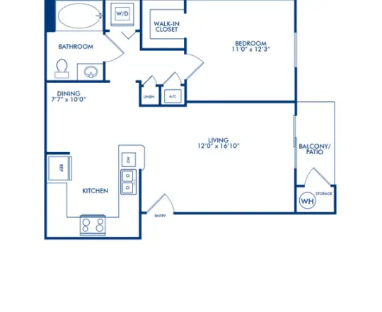 Camden Downs at Cinco Ranch Houston Apartment Floor Plan 1