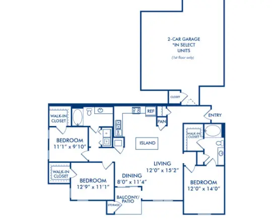 Camden Downs at Cinco Ranch Houston Apartment Floor Plan 6