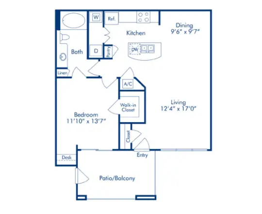 Camden Grand Harbor Houston Apartment Floor Plan 3