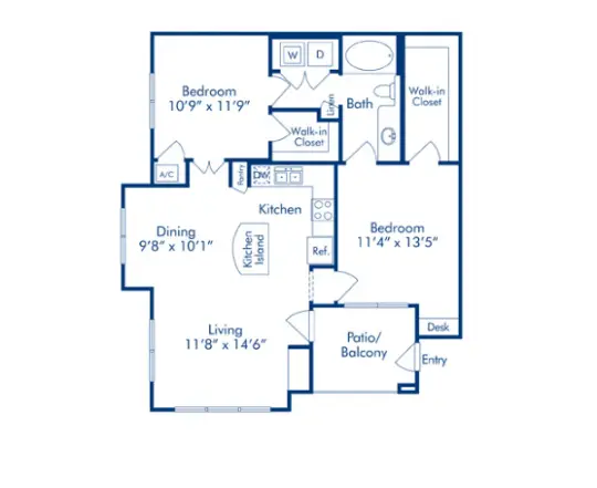 Camden Grand Harbor Houston Apartment Floor Plan 4