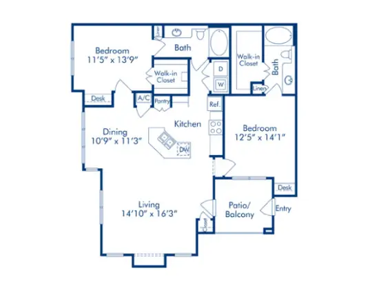 Camden Grand Harbor Houston Apartment Floor Plan 5