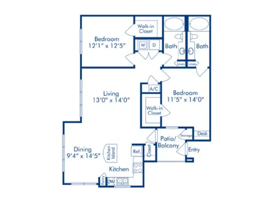 Camden Grand Harbor Houston Apartment Floor Plan 6