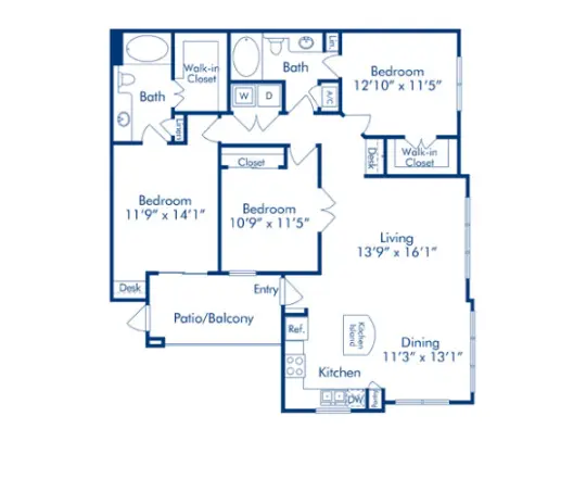 Camden Grand Harbor Houston Apartment Floor Plan 7