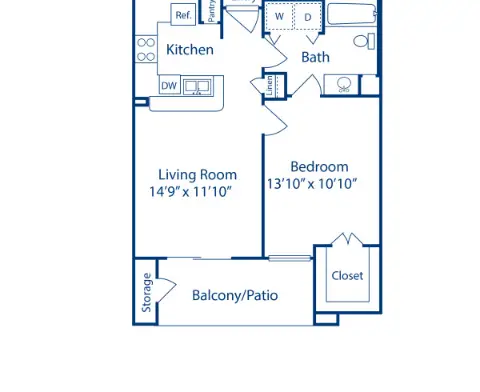 Camden Greenway Houston Apartment Floor Plan 1