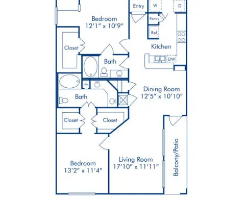 Camden Greenway Houston Apartment Floor Plan 10