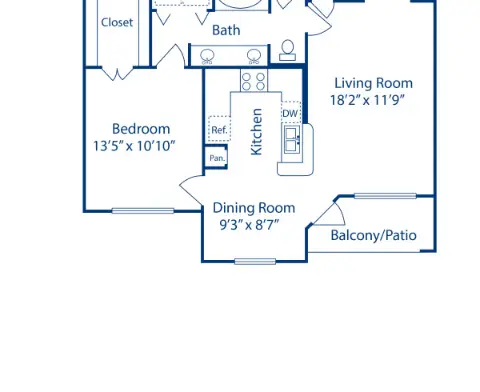 Camden Greenway Houston Apartment Floor Plan 4