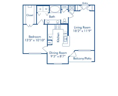 Camden Greenway Houston Apartment Floor Plan 5