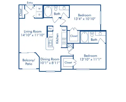 Camden Greenway Houston Apartment Floor Plan 6