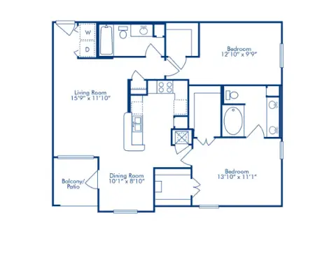 Camden Greenway Houston Apartment Floor Plan 7