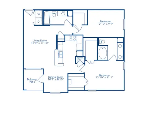 Camden Greenway Houston Apartment Floor Plan 8