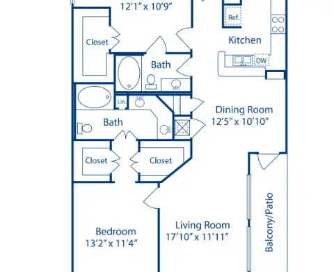 Camden Greenway Houston Apartment Floor Plan 9