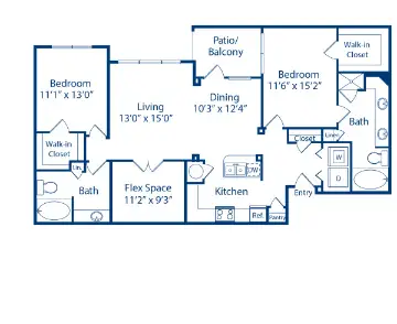 Camden Heights Houston Apartment Floor plan 10