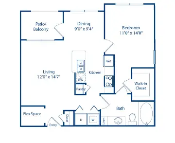 Camden Heights Houston Apartment Floor plan 2