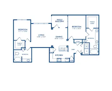 Camden Heights Houston Apartment Floor plan 8