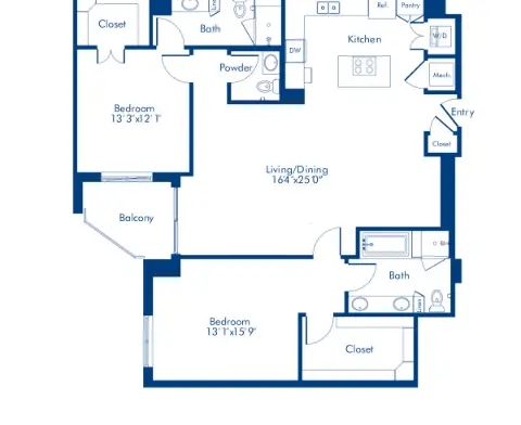 Camden Highland Village Houston Apartment Floor Plan 14