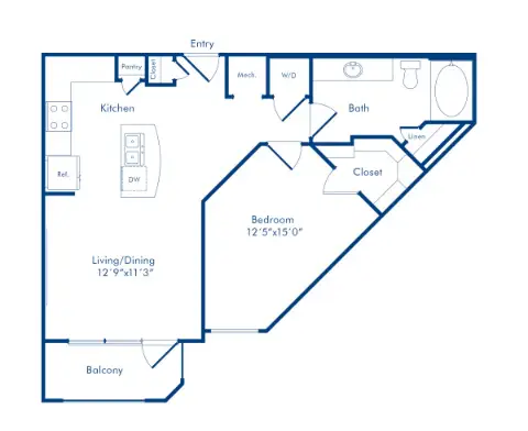 Camden Highland Village Houston Apartment Floor Plan 2