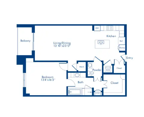 Camden Highland Village Houston Apartment Floor Plan 4