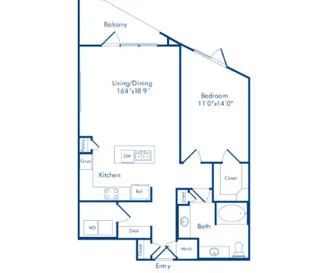 Camden Highland Village Houston Apartment Floor Plan 5