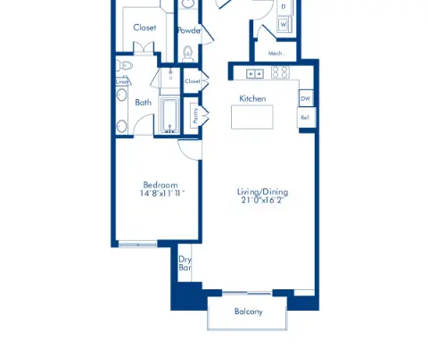 Camden Highland Village Houston Apartment Floor Plan 6