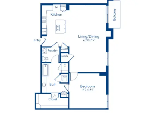 Camden Highland Village Houston Apartment Floor Plan 7