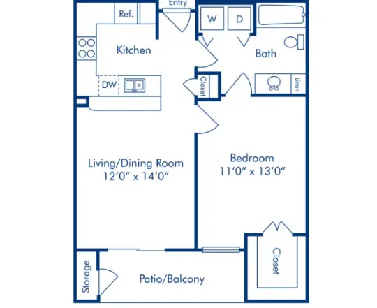 Camden Midtown Houston Apartment Floor Plan 1