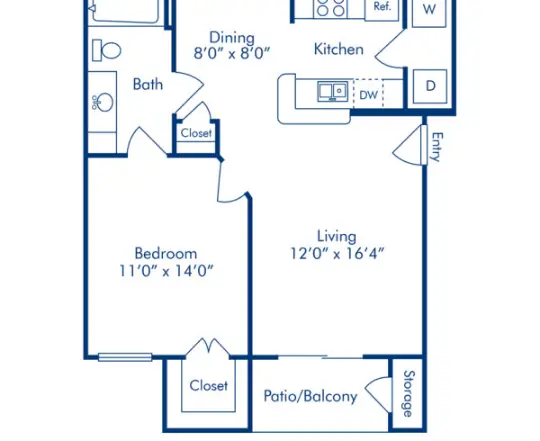 Camden Midtown Houston Apartment Floor Plan 2