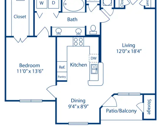 Camden Midtown Houston Apartment Floor Plan 3