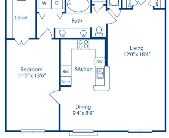 Camden Midtown Houston Apartment Floor Plan 4