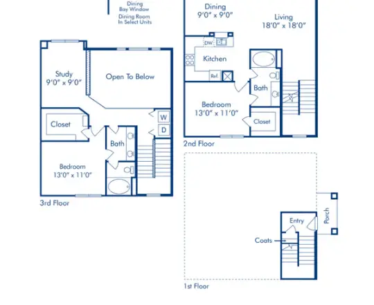 Camden Midtown Houston Apartment Floor Plan 8