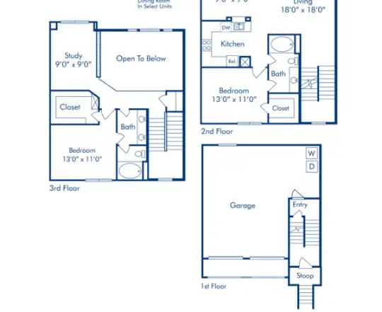 Camden Midtown Houston Apartment Floor Plan 9