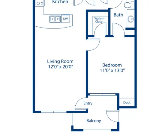 Camden Northpointe Houston Apartment Floor Plan 1