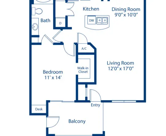 Camden Northpointe Houston Apartment Floor Plan 2