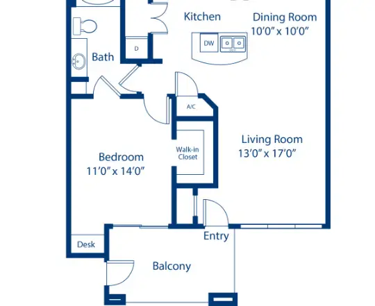 Camden Northpointe Houston Apartment Floor Plan 3