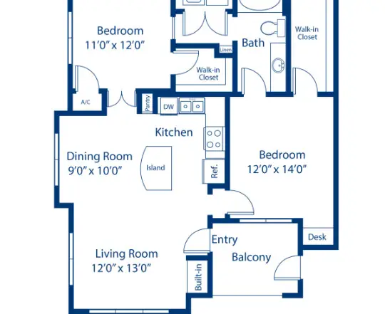 Camden Northpointe Houston Apartment Floor Plan 4