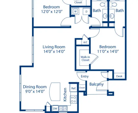 Camden Northpointe Houston Apartment Floor Plan 5