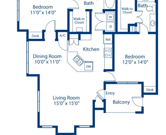 Camden Northpointe Houston Apartment Floor Plan 6