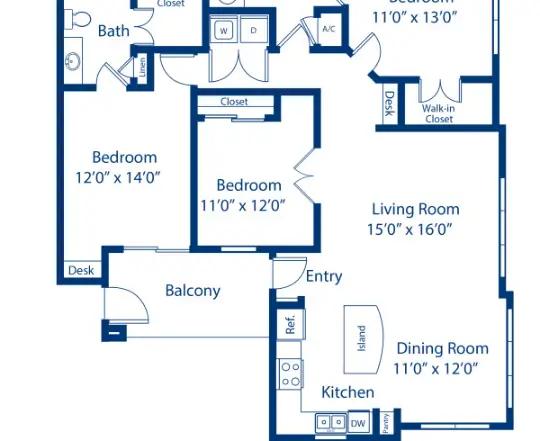 Camden Northpointe Houston Apartment Floor Plan 7