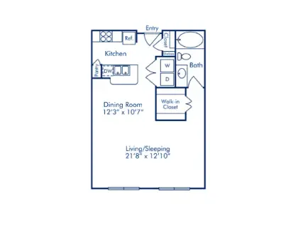 Camden Plaza Houston Apartment Floor Plan 1