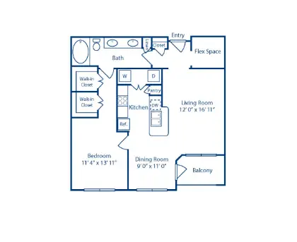 Camden Plaza Houston Apartment Floor Plan 11