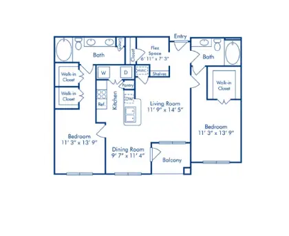 Camden Plaza Houston Apartment Floor Plan 13