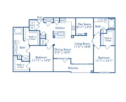 Camden Plaza Houston Apartment Floor Plan 14