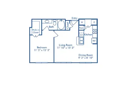 Camden Plaza Houston Apartment Floor Plan 2