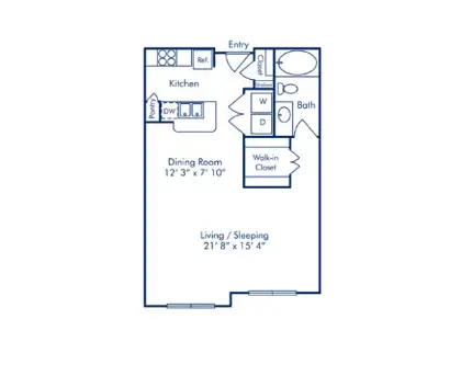 Camden Plaza Houston Apartment Floor Plan 5