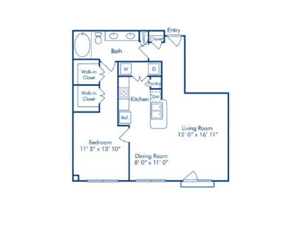 Camden Plaza Houston Apartment Floor Plan 9